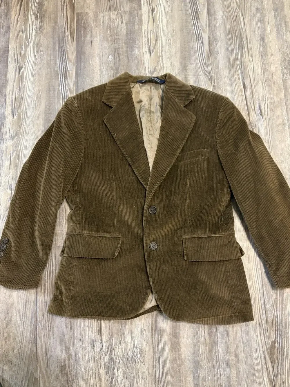 VTG Polo Ralph Lauren Boys Size 10 Brown Corduroy Blazer Sport Coat USA2